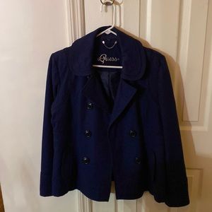 A blue woman coat